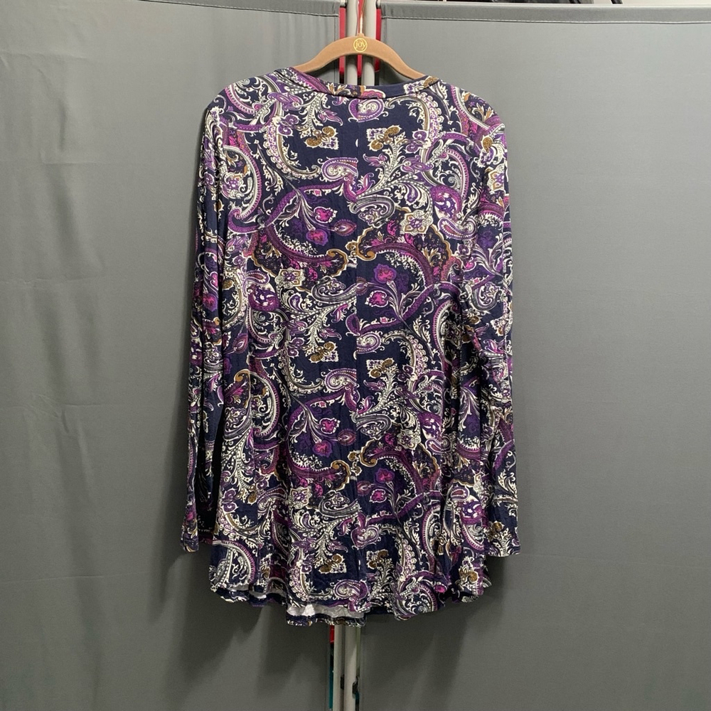 PD-Women's BaiShengGT Blouse, XL, Navy Purple fits plus size 1X - Picture 5 of 5